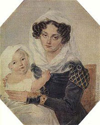 Мария Николаевна Волконская с сыном Николаем.